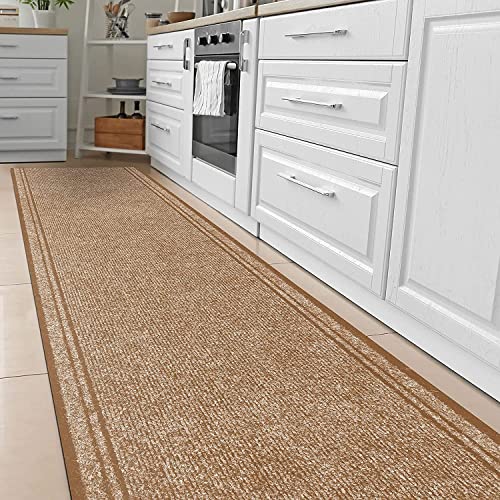 KARAT Alfombra de cocina Malaga – Alfombra de fieltro punzonado – Ancho: 66 cm – Individual a medida (beige 1061, 66 x 100 cm)
