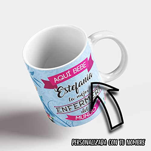 Kartoon Kase Taza Fisioterapeuta Original Personalizada con Nombre | Mejor del Mundo Taza Fisioterapeuta Profesiones de Cafe Desayuno para Regalar (Fisioterapeuta Mujer 2)