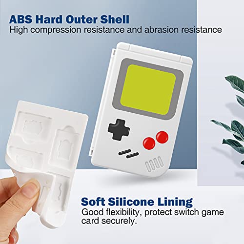 KENOBEE Funda de Tarjetas de Juegos para Nintendo Switch & Switch Lite, 10 Cartuchos Organizador Estuche para Tarjetas de Juego y Micro SD, Portátil Delgado Game Cards Borsa, Blanco