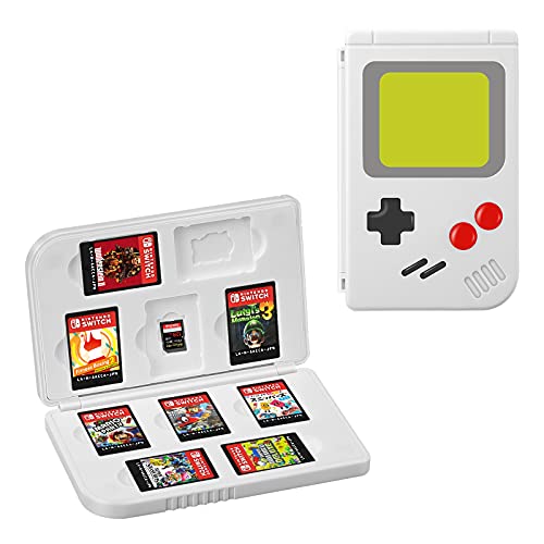 KENOBEE Funda de Tarjetas de Juegos para Nintendo Switch & Switch Lite, 10 Cartuchos Organizador Estuche para Tarjetas de Juego y Micro SD, Portátil Delgado Game Cards Borsa, Blanco