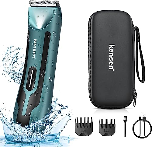 KENSEN Afeitadora Corporal Masculina, Depiladora Corporal Hombre en Seco y Húmedo, para Barba, Axilas, Pecho, Piernas y Genitales, Verde Oscuro