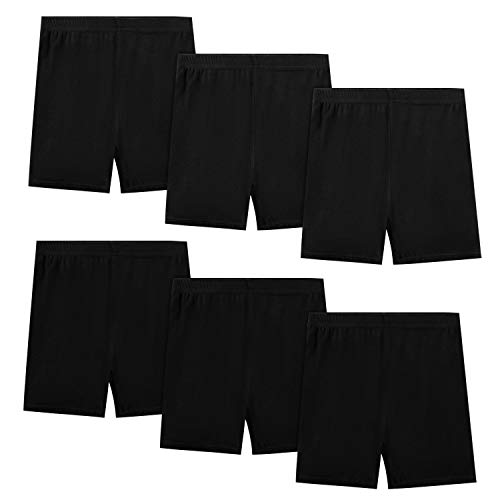 KEREDA Mallas Cortas Niñas Pantalones Cortos Pantalón Pantalon Corto Short Leggings Pack de 6, Negro 8-10 años