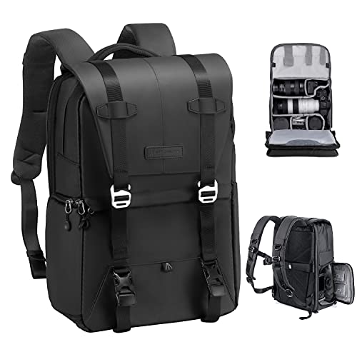 K&F Concept Profesional Mochila Fotografía, Mochila para Cámara Multifuncional, Mochila Fotográfica para Reflex Impermeable, Bolsa Cámara Compartimento para Portátil de 15.6 Pulgadas(20L)