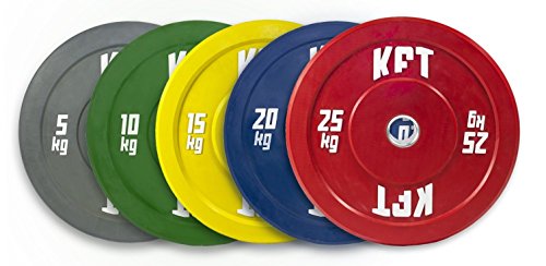 KFT Disco Bumper Competición Color - 25 kg, Disco Olímpico Bumper Halterofilia, Levantamiento de Peso, Disco Bumper Pesas