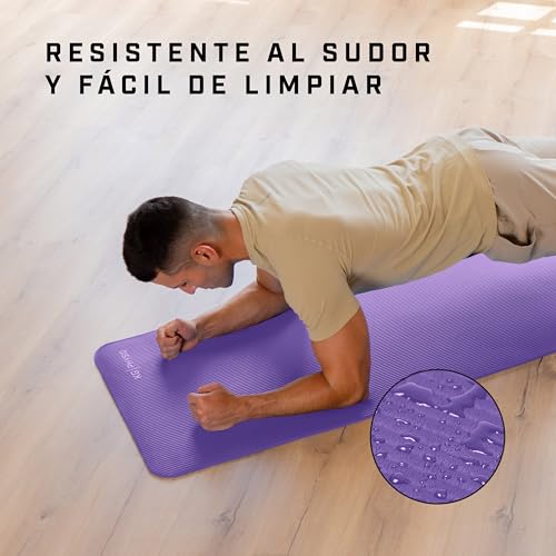 KG Physio Yoga Mat - Esterilla Yoga Antideslizante Extra Gruesa 183 cm x 60 cm x 8 mm con Correa de Hombro - Fabricada con NBR para garantizar que sea Esterilla Antideslizante.