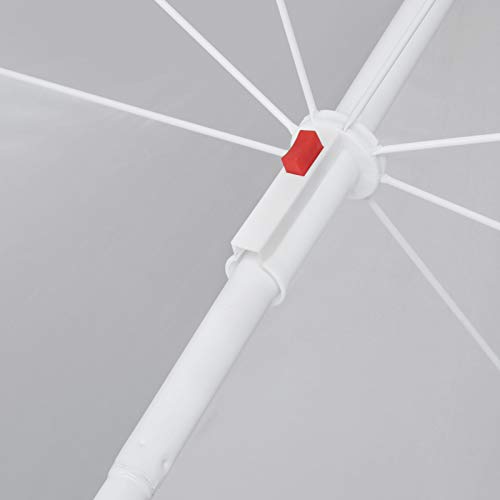 Kingsleeve Sombrilla de Playa Jardín 200cm Parasol Patio Terraza Inclinable Ajustable Protección UV50+ Crema