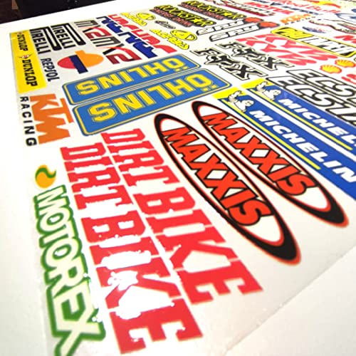 Kit de Adhesivos Pegatina para Motocross Enduro Sport Racing Sticker para Moto Scooter Quad Biclicleta Cascos Moto y Moto niños. Pegatina de Resina Ideal como Accesorio de Moto. Pegatinas silueteadas
