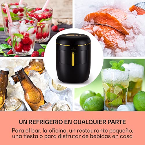Klarstein Maquina de Hielo para Encimera, Maquina Hacer Cubitos de Hielo para Casa, Producción 15 kg, Depósito Agua Capacidad 2,3 l, Hielos Grandes y Pequeños, Ice Maker Sistema Auto Limpieza