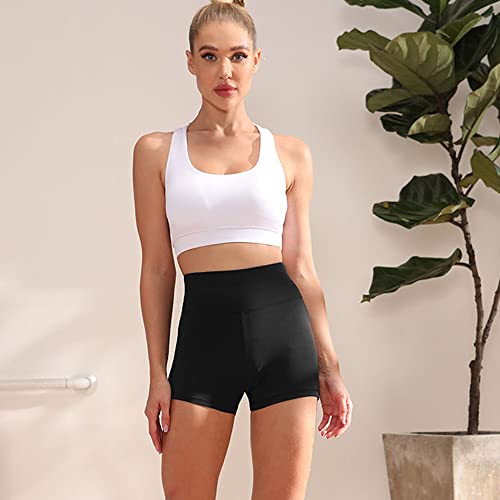 KOEMCY Pantalones Cortos Deportivos para Mujer Leggins Shorts Mallas Elásticas Leggins con Bolsillos Running Pantalones Cortos de Yoga para Deporte Pilate Ciclismo (as4, Alpha, jaspo_s, Negro, M)