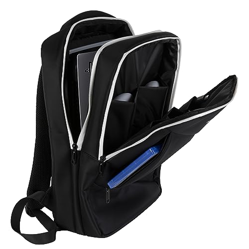 Konix Mythics Titan mochila para almacenamiento y transporte de consola y accesorios PS5 - Volumen 16 l - 30 x 10 x 47 cm - Negro y blanco