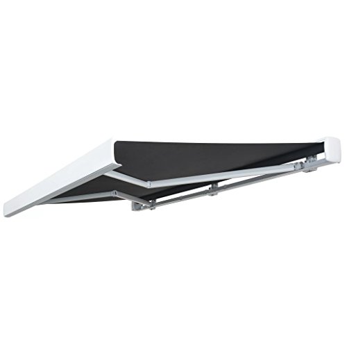 Ksodgun Toldo Carrete motorizado Parasol Manivela Toldo terraza, Jardin, Balcon Sombrilla 350 cm Gris Antracita