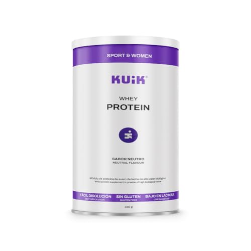 KUIK | Proteína Whey para Mujeres | Recuperación muscular y fuerza | Nutrición deportiva para mujeres | Sabor Neutro - 330 g