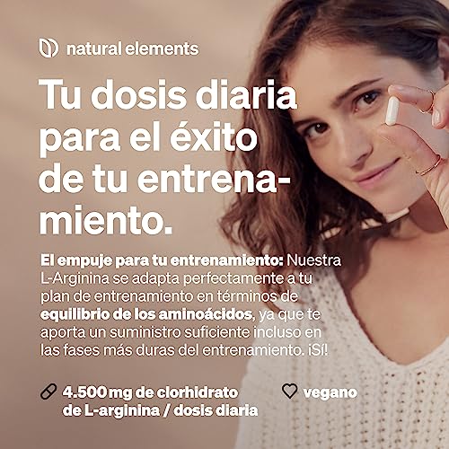 L-Arginina – 365 cápsulas veganas – 4.500 mg de L-arginina vegetal por dosis diaria (3.750 mg l-arginina pura) – alta dosificación – producto fabricado y probado en laboratorio en Alemania