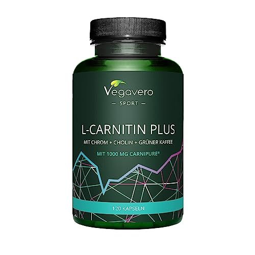 L-CARNITINA COMPLEX | CARNIPURE® | Café Verde + Vitaminas B + Cromo | PRE WORKOUT + PARA la Figura | ALTA concentración | Energía | Sin Aditivos & Vegano | 120 Cápsulas | Vegavero&reg