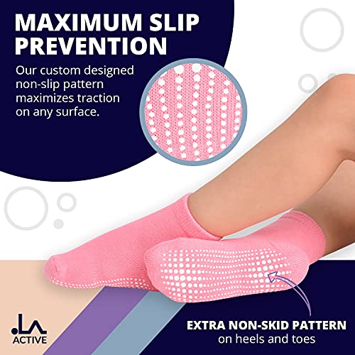 LA Active Calcetines Deportivos Antideslizantes - 6 Pares - Bebé Niño Pequeño Infante Recién Nacido Chicos Chicas Anti Deslizante/Patinazos (Grayscale, 12-36 Meses)