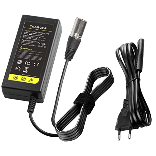 LabTEC 29.4V 24V 2A Fuente de Alimentación Cargador Cable de Carga para baterías de 24V con Enchufe de 3 Pines para Scooter eléctrico Silla de Ruedas eléctrica baterías de Bicicleta eléctrica