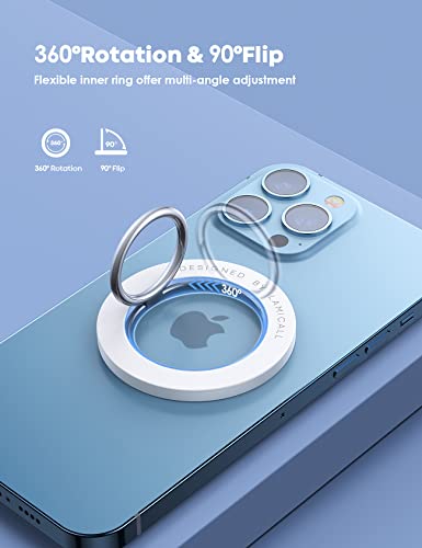 Lamicall Soporte Anillo Magnético Movil para MagSafe - 360° Rotación, con Anillo de Metal, Anillo Móvil Desmontable, Agarre magnético móvil para iPhone 15/14/13/12/11 Pro MAX Plus Mini, Android