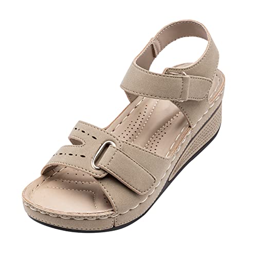 Laonajkd Sandalias Mujer Verano 2023 cáñamo Verano Casual Sandalias de Estilo Romano Fondo Plano Zapatos de Playa Cómodo y Transpirable Zapatos de Talla Grande Deportivas Sandalia
