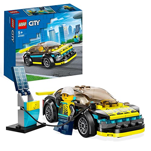 LEGO 60383 City Deportivo Eléctrico, Coche de Juguete con Mini Figura de Piloto, Jugar a Las Carreras, Regalo para Niños y Niñas de 5 Años o Más