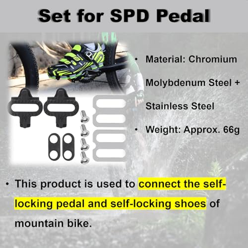 LenTLy Juego de Tacos para Pedales, Juego de Calas de Bicicleta para SPD Pedales PD M520 M540 M324 M545 M424 M647 M959 Juego de Tacos para Pedales Resistentes y Duraderos