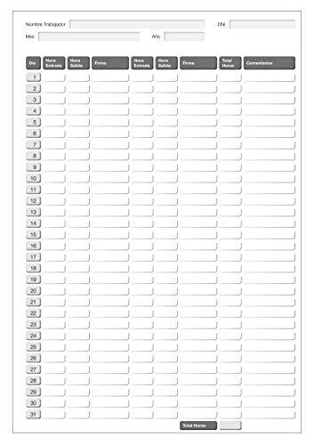 Libro miquelrius folio 40 hojas registro horario laboral