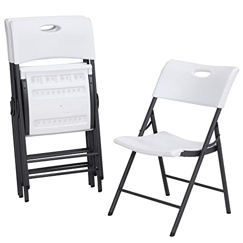 Lifetime 92114 - Pack 4 sillas plegables plástico ultrarresistentes / Sillas para eventos, catering, oficina, exterior e interior / Sillas plegables Lifetime ligeras y versátiles
