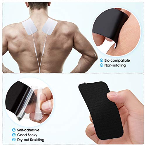 LiteTour 10 Piezas Almohadillas de Electrodos Almohadillas de Electrodos de Reemplazo TENS Almohadillas Grandes Autoadhesivas y Reutilizables