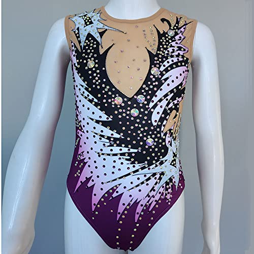 LIUHUO Traje de baño de natación sincronizado, traje de baño profesional, a medida, color morado, Púrpura, Small