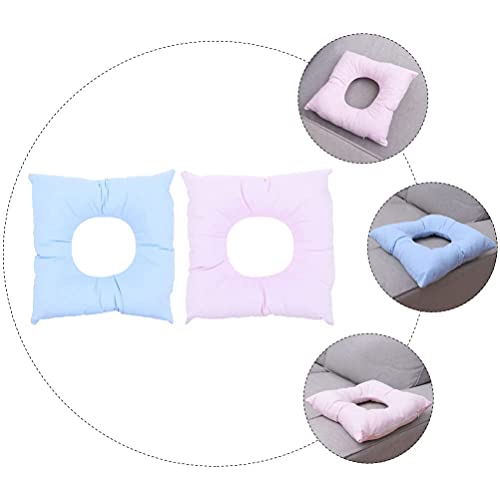LIXBD 2 cojines de masaje para la cara de la cuna del salón del spa, cama de masaje boca abajo cojín almohada de masaje, fundas de reposacabezas para mesas de masaje