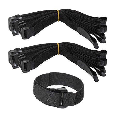 LJY - Lote de 16 correas de nailon con gancho y lazo, para sujetar cables organizadores, 30 x 2 cm, color negro