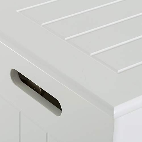 LOLAhome Cesto de Ropa arcón de Madera Blanco contemporáneo de 60x29x29 cm