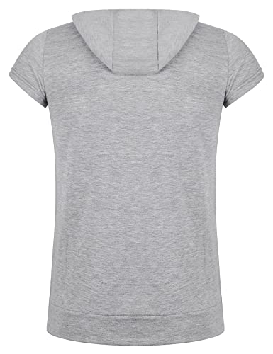 Lomon Camiseta sin mangas para hombre, camiseta deportiva delgada para fitness, chaleco muscular, sin mangas, sudaderas con capucha con bolsillos, A-gris, L