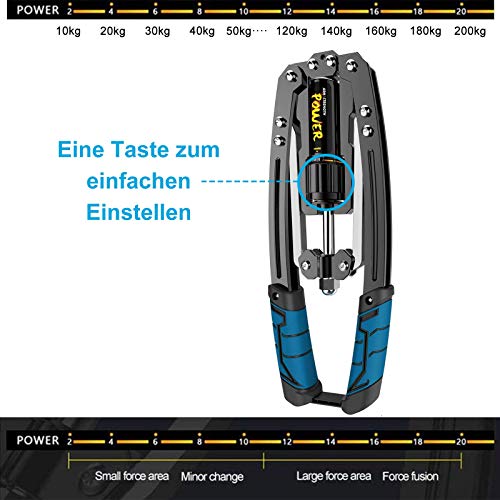 longziming Máquina de entrenamiento profesional de doble muelle para ejercicios de brazos y manos, fuerza ajustable, para entrenamiento de pecho, antebrazos, presión hidráulica de 10 a 200 kg