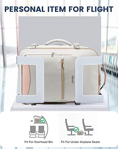 LOVEVOOK Mochila de Viaje, Impermeable 40L Mochilas Maletas Cabin Avion para Easyjet Ryanair, Bolsa de Viaje Mujer Equipaje de Mano Computadora portátil 17 Pulgadas Gris