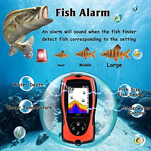 LUCKY con Cable Portátil Sonar Pesca de Mano Portátil Buscador de Peces Monitor en Color Pesca en Hielo Detector de Peces para La Pesca Barco De Kayak