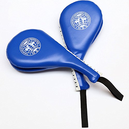 luniquz piel sintética Taekwondo mitón para boxeo doble acolchado Mano Impacto pratze Taekwondo Soporte técnicas Entrenamiento dispositivo de color rojo/azul/negro (1 pcs o 1 par), azul, 1 par