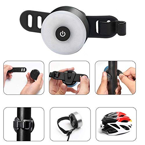 Luz Trasera de Bicicleta, WASAGA LED USB Recargable, Impermeable, Advertencia, 5 Modos, luz Trasera (Gris)