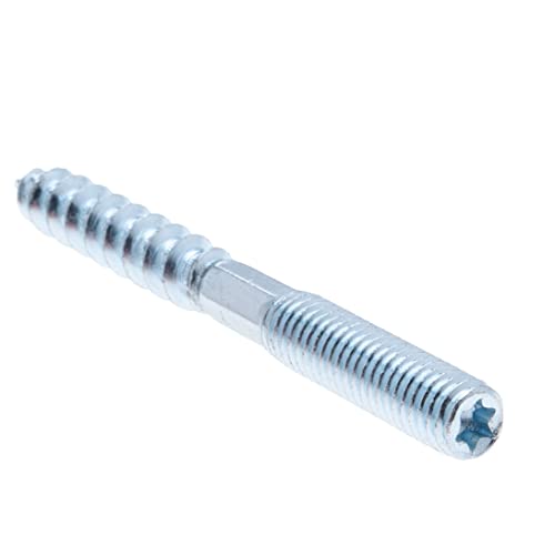 M10x80mm Pernos de Suspensión Torx, Tornillos de Doble Roscados, Pasadores Roscados, Sujetador con Hexagonal y T25, Tornillo de Pared, Zincado Perno Métrico y Tornillo para madera (10 piezas)