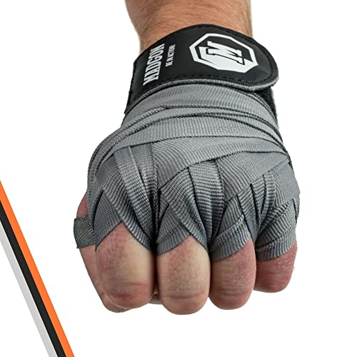 MADGON Vendas Boxeo con Correa de Velcro y Gancho para el Pulgar – 3m / 3,8 m / 4,5m – Vendaje Boxeo Duradero para MMA, Kickboxing, Sparring – Excelente Absorción del Sudor