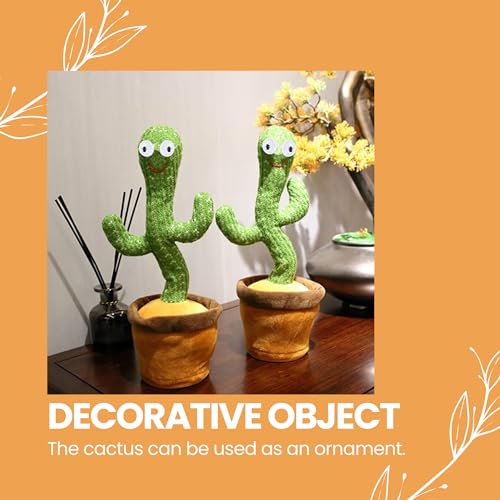 MAGIC SELECT Cactus Peluche Bailarín con Movimiento Electrónico, Luces y 120 Canciones. Adorno para el Hogar. Pilas no Incluidas.