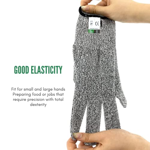 MAGIC SELECT Guantes Anticorte de Cocina Seguridad Nivel 5 y Material de Grado Alimenticio. Par de Guantes de Trabajo Jardinería y Carpintería, Resistentes a Cortes para Protección de las Manos.