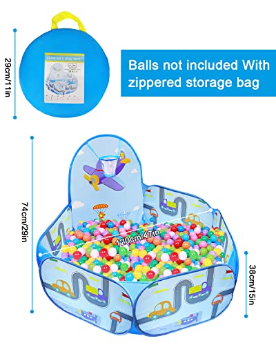 MAIKEHIGH Piscina de Bolas Bebe, Parque Bolas Infantil Plegable para niños con aro de Baloncesto, Juguete para niños, casa de Juegos, Interior, al Aire Libre (Bolas no Incluidas)