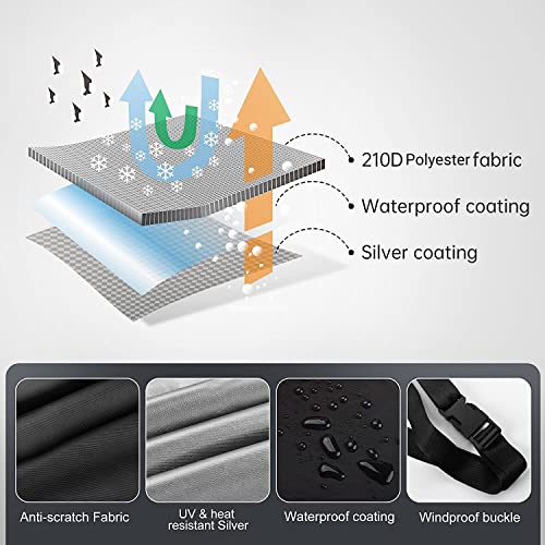 Maizjok Funda Moto Impermeable, Protector Cubierta Moto Exterior, 210D Poliéster Funda Cubre Moto con Tiras Reflectantes, Universal para Scooter Vespa Motocicleta Grande Motocross XXL (275x105x125 cm)