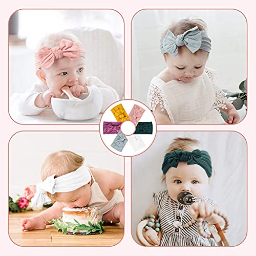 Makone Diademas de Bebe Nina, Lazo Nailon Elástico Suave Turbante Felpas Bebe Recién Nacidos Cinta Pelo Bebe Niña Cintillos Fitas Cabelo para Ninas y Bebés