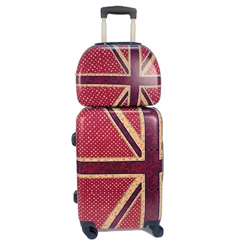 Maleta De Cabina Equipaje De Mano con Neceser 4 Ruedas 360º Bandera Inglaterra