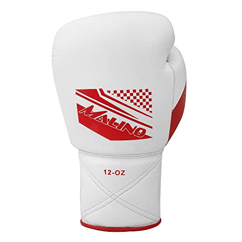 Malino Guantes de Boxeo de Cuero con Cordones 12 onzas Guantes de Lucha Profesional