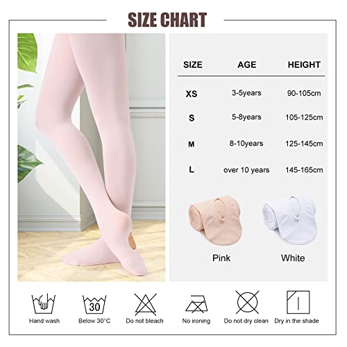 Mallas de ballet convertibles 90D para mujer, medias de ballet suaves con pies de baile con agujeros (S, Rosa)