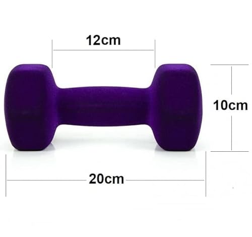 Mancuerna pesa de 4kg acero cubierta en vinilo suave y antideslizante Ejercicio en Casa, gimnasia, musculación. Color Morado (violeta)