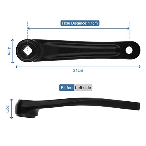 Manivela Bicicleta Montaña de 170 mm, Bielas Bicicleta Electrica, Biela Izquierda, Biela Izquierda MTB Recambios Biela Bicicleta de Montaña de Aluminio para Bicicleta de Carretera