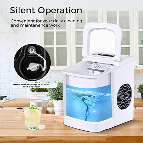 Maquina Hielo FOOING Maquina de Hielo lista en 6 minutos Máquina para hacer hielo de 2 litros con función de autolimpieza Pantalla LED Maquina de Hielo Casera Maquina de Hielo Pequena